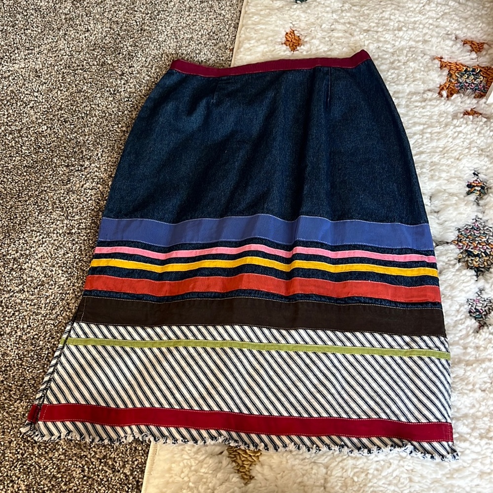 Adorable denim patchwork skirt!